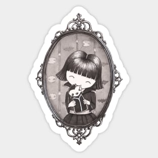 Little Vampire Girl baking Cookies Sticker